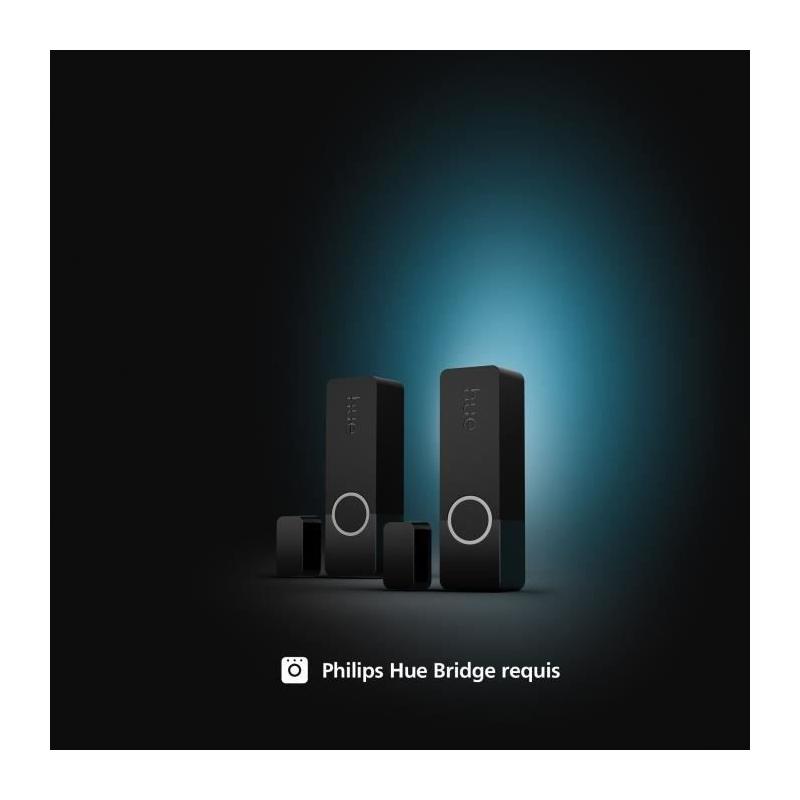 Capteurs de contact - Philips Hue - Secure - x 2 - Noir - Installation facile - Contrôle via application
