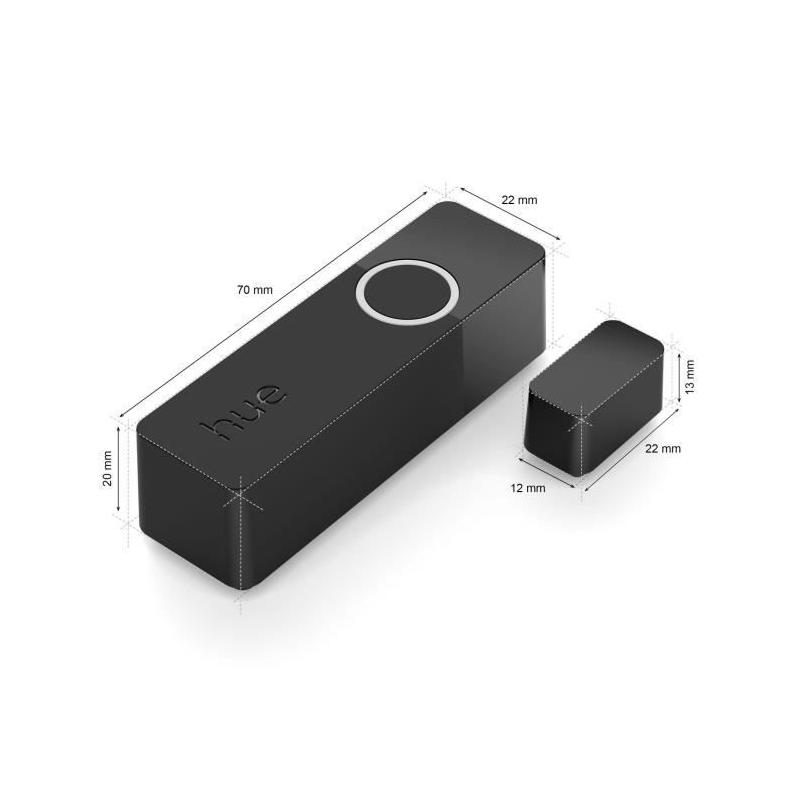 Capteurs de contact - Philips Hue - Secure - x 2 - Noir - Installation facile - Contrôle via application