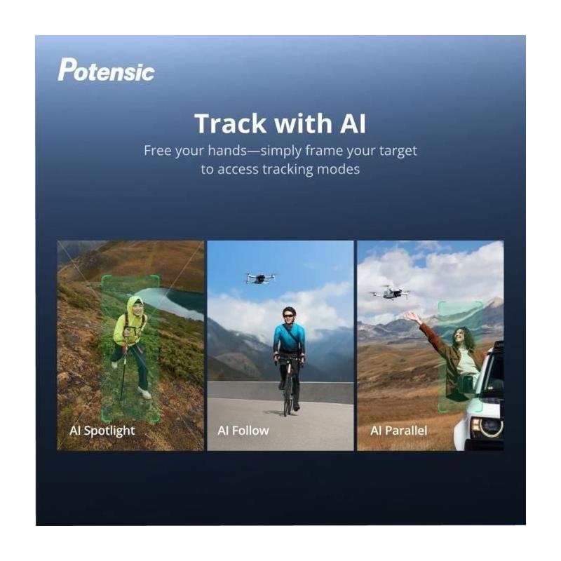 Drone - POTENSIC - ATOM 2 - Fly More Combo - Caméra HD/4K - GPS intégré - Autonomie de 15-25 minutes - Portée de 300 metres