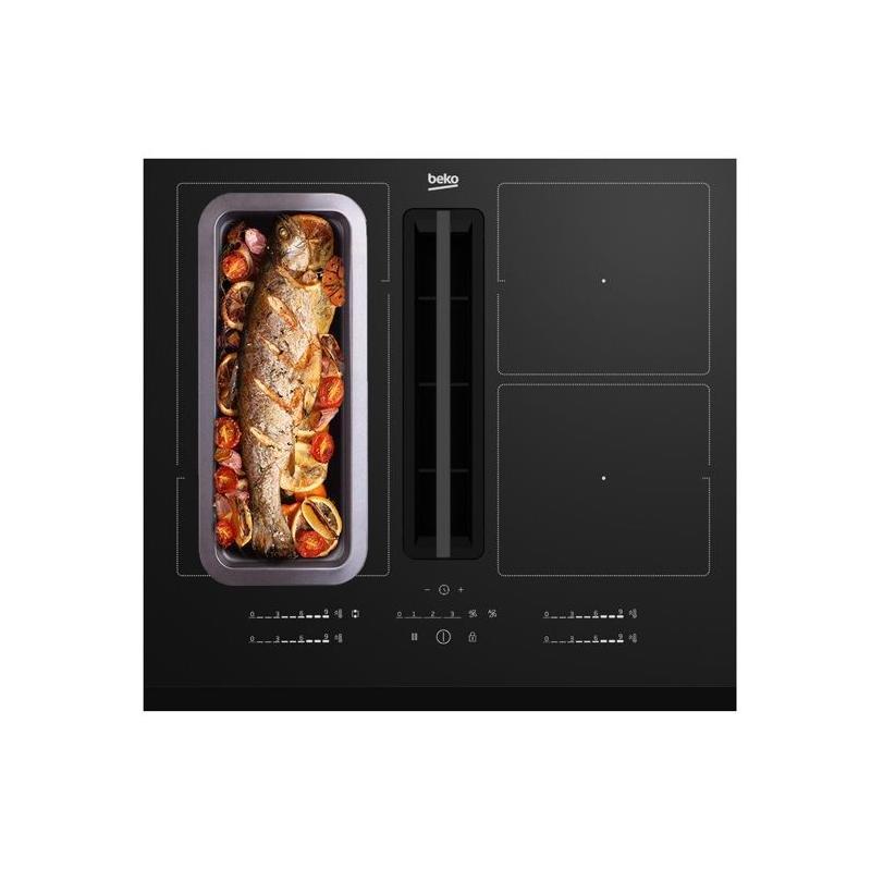 Beko Table de cuisson induction aspirante 60cm 4 feux 7400w - HIXI64700UF1
