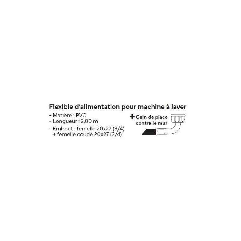 Flexible d'alimentation pour machine a laver - NOVOBAIN - 2 m