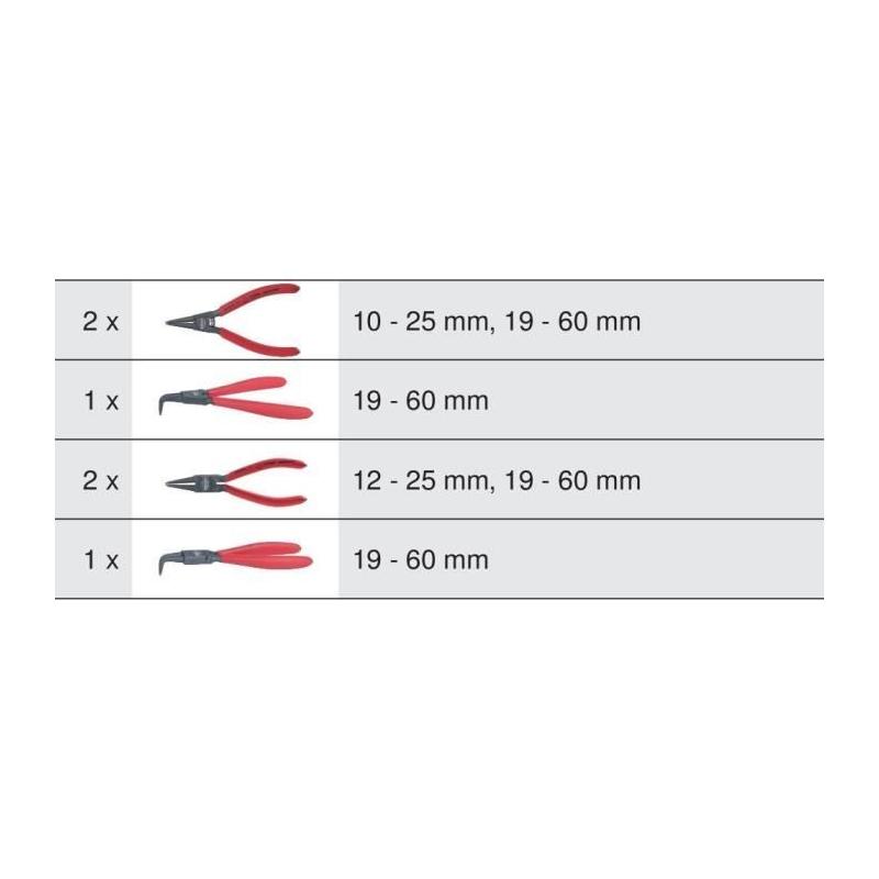 Module de pinces a Circlips - KSTOOLS - 6 pinces - Découpe laser - Mousse imputrescible - A circlip