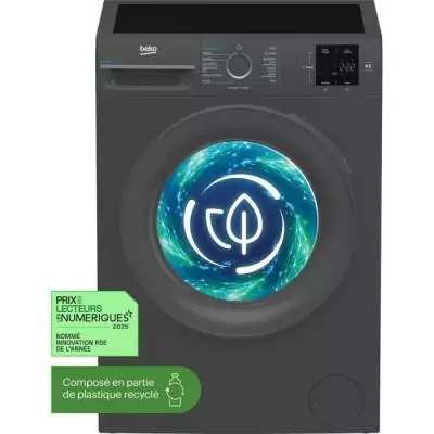 Lave-linge frontal BEKO 8 kg noir - Classe A