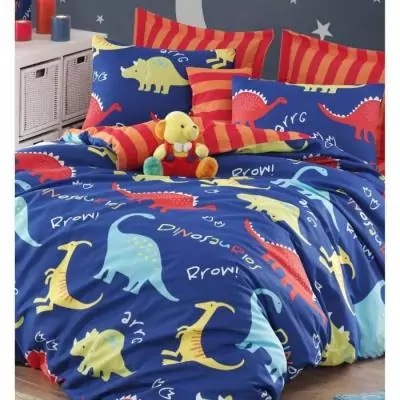 Parure de lit 220x240 cm - 65% coton, 35% polyester - Bleu Parure de lit 220x240 cm - 65% coton, 35% polyester - Bleu