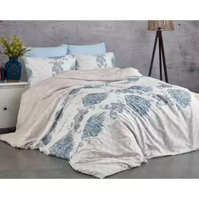 Parure de lit Bleu 100% coton renforcé - 220x240 cm Parure de lit Bleu 100% coton renforcé - 220x240 cm