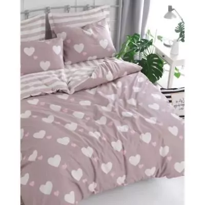 Parure de lit rose 220x240 cm + 2 taies - Coton/polyester - Douceur et style Parure de lit rose 220x240 cm + 2 taies - Coton/polyester - Douceur et style
