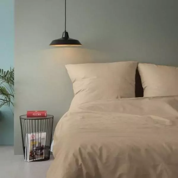 Parure de lit - 1 housse de couette 220 x 240 cm + 2 taies d'oreiller 60 x 60 cm - 100% coton renforcé - Beige