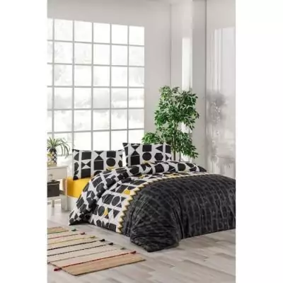 Parure de lit 100% coton renforcé noir - 1 housse de couette 220x240cm + 2 taies 60x60cm Parure de lit 100% coton renforcé noir - 1 housse de couette 220x240cm + 2 taies 60x60cm