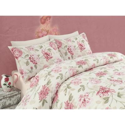 Parure de lit - 1 housse de couette 220 x 240 cm + 2 taies d'oreiller 60 x 60 cm - 65% coton, 35% polyester - Creme