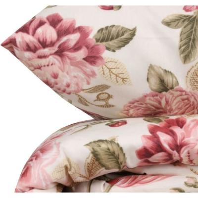Parure de lit - 1 housse de couette 220 x 240 cm + 2 taies d'oreiller 60 x 60 cm - 65% coton, 35% polyester - Creme