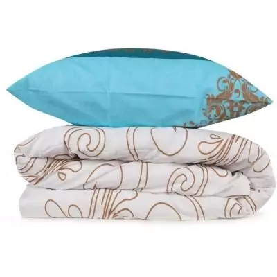 Parure de lit turquoise 100% coton renforcé - 220x240cm + 2 taies - PARURE DE COUETTE Parure de lit turquoise 100% coton renforcé - 220x240cm + 2 taies - PARURE DE COUETTE