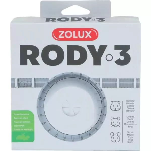 Roue d'exercice silencieuse adaptés aux cages Rody3 - ZOLUX - Rodylounge - Pour petits rongeurs - Blanc