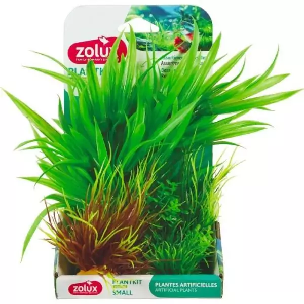Plantes artificielles pour aquarium - ZOLUX - Plantkit - Taille S - Lot de 3
