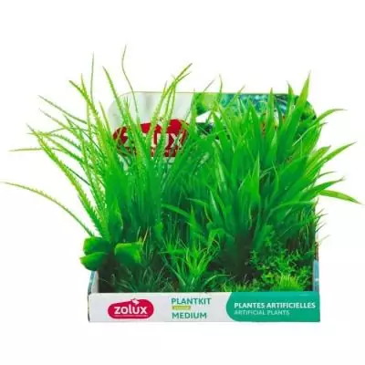 Plantes artificielles pour aquarium ZOLUX - Lot de 6 - Taille M