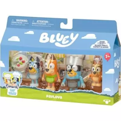 Pack de 4 figurines BLUEY - La famille en cuisine Pack de 4 figurines BLUEY - La famille en cuisine
