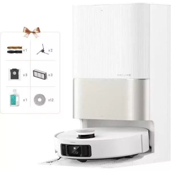 DREAME X50 Ultra Complete Robot Aspirateur avec Station - Evitement d'obstacles par IA et Navigation a 360 - Puissance 20 000 Pa