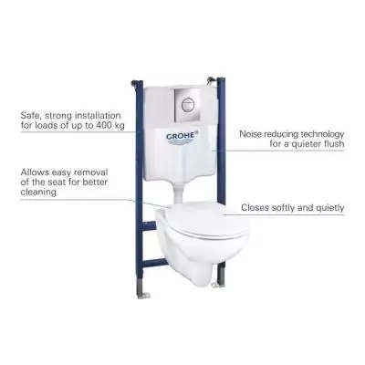 Ensemble WC GROHE 5 en 1 - Blanc céramique - 1.13m