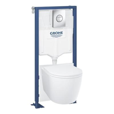 Pack Bâti support 5 en 1 - GROHE - Blanc - 1.13 m - Céramique - Plaque de commande + supports muraux + isolation + pipe coudé