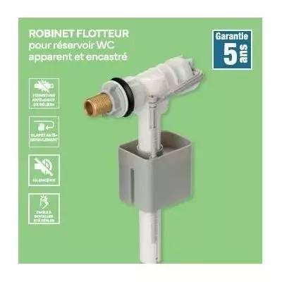 Robinet flotteur latéral en laiton pour WC - NOVOBAIN