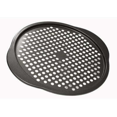 Plaque a pizza - SUCRE & GOURMANDISES - BAUMALU - Acier revetu Carbon steel 0,8 mm - Revetement anti adhérent coloris anthracit