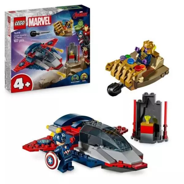 LEGO | Marvel 76319 Captain America contre Thanos - Jouet Avion pour Enfants des 4 ans