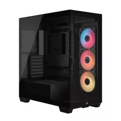 Boitier PC - CORSAIR - 3500X RSR ARGB Tempered Glass Mid-Tower - 3 ventilateurs ARGB a rotor inversé - Noir