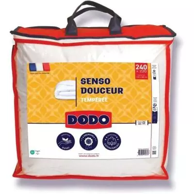 Couette tempérée 350 g/m² SENSO DOUCEUR - Blanc Couette tempérée 350 g/m² SENSO DOUCEUR - Blanc
