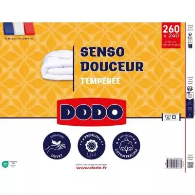 DODO Couette tempérée 350 g/m² SENSO DOUCEUR 240 x 260 cm Blanc DODO Couette tempérée 350 g/m² SENSO DOUCEUR 240 x 260 cm Blanc