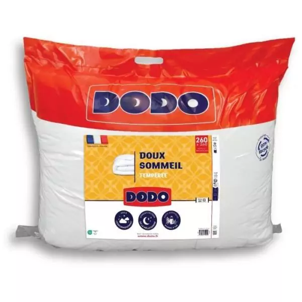 DODO - Couette tempérée 300 g/m² - DOUX SOMMEIL - 240 x 260 cm - Blanc