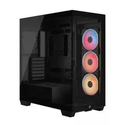 Boitier PC - CORSAIR - 3500X LXR LINK Tempered Glass Mid-Tower - 3 ventilateurs RGB a rotor inversé - Noir