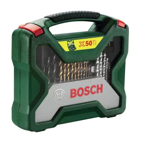 Set mixte vissage-perçage Bosch - Coffret X-Line Titane de forets et d'embouts de vissage, 50 pieces