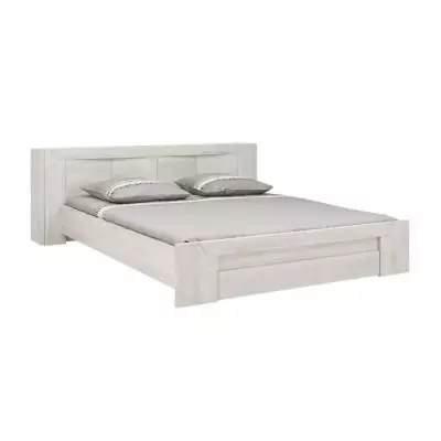 Ensemble lit 180X200 cm + Tete cosy EDEN - Bois et chene blanchi