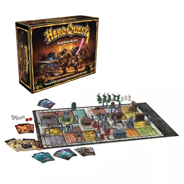 Heroquest Systeme de Jeu, Jeu d'aventures fantastiques styles donjon, Jeu de société, A partir de 14 Ans, 2 a 5 Joueurs