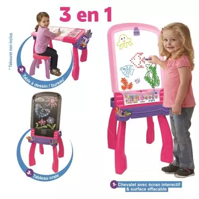 VTech DigiArt MAGI CHEVALET INTERACTIF 3 EN 1 ROSE