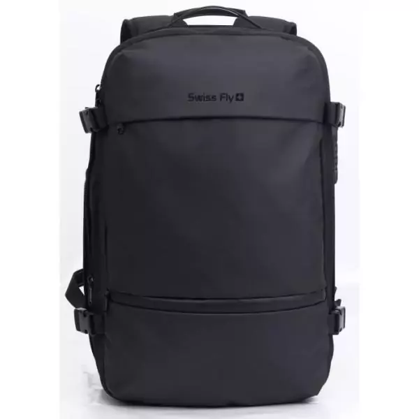 Sac de voyage a compression sous vide SWISS FLY - Pompe a batterie lithium externe - Multipoches - Imperméable - 40 L - Antivol