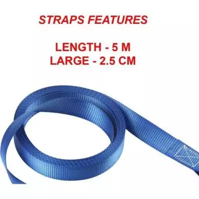 Kit de 4 sangles d'arrimage MASTER LOCK - Avec crochets et cliquet - 5m x 25mm - Bleu Kit de 4 sangles d'arrimage MASTER LOCK - Avec crochets et cliquet - 5m x 25mm - Bleu