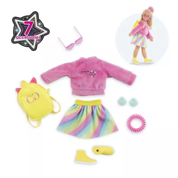 Accessoires poupée - COROLLE - Dressing fluo - Pour poupée mannequin 28 cm - 7 accessoires - Des 4 ans