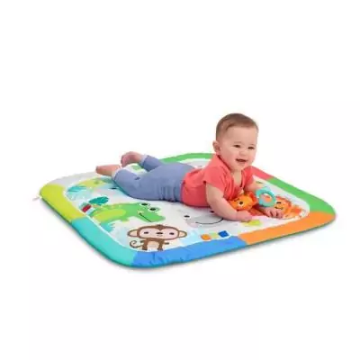 Tapis de sol éveil bébé évolutif pliable - Jungle Bleu - arche sensorielle et musicale Tapis de sol éveil bébé évolutif pliable - Jungle Bleu - arche sensorielle et musicale