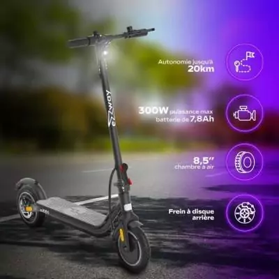 Trottinette électrique performante - EX85 - 300W - Roues 8,5 - 20km autonomie