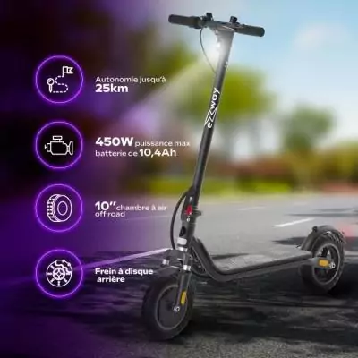 Trottinette électrique EX100: puissance 450W, autonomie 25km