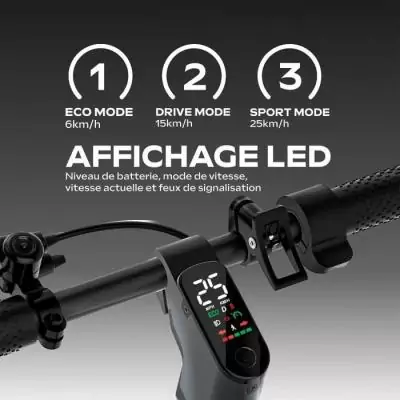 Trottinette électrique EX100: puissance 450W, autonomie 25km