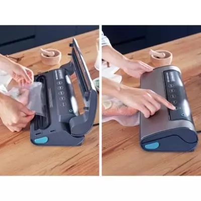 Machine de mise sous vide alimentaire LEIFHEIT Vacu Power 500 - Kit complet avec 10 sacs sous vide