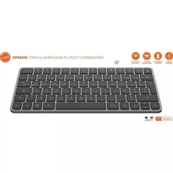 Mini clavier sans fil - Touches plates - MOBILITY LAB - KP430W - AZERTY - FR - Noir