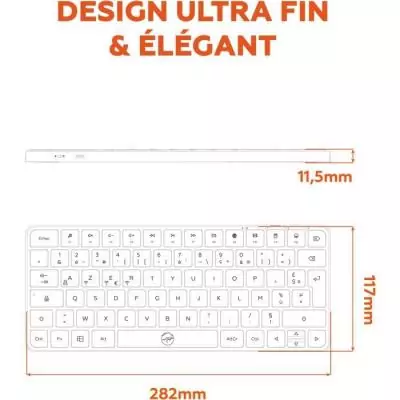 Clavier sans fil plat AZERTY noir - MOBILITY LAB KP430W
