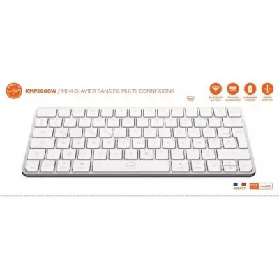 Mini clavier plat blanc MOBILITY LAB - AZERTY - Multi-connexions
