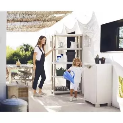 Étagère Plastiken Plastique 70 x 45 x 184 cm - Beige Étagère Plastiken Plastique 70 x 45 x 184 cm - Beige