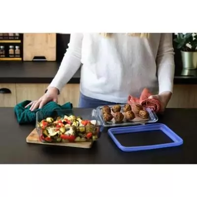 Lot de 3 boîtes hermétiques Pyrex en verre - 0,8 L Lot de 3 boîtes hermétiques Pyrex en verre - 0,8 L