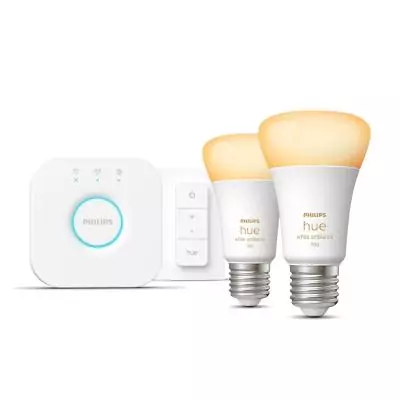 Philips Hue White ambiance Kit de démarrage 2 ampoules connectées E27 (1100) + variateur