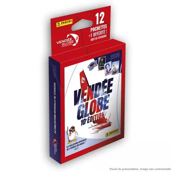 PANINI Vendée Globe Stickers et album, Blister 12 pochettes + 1 offerte soit 65 stickers