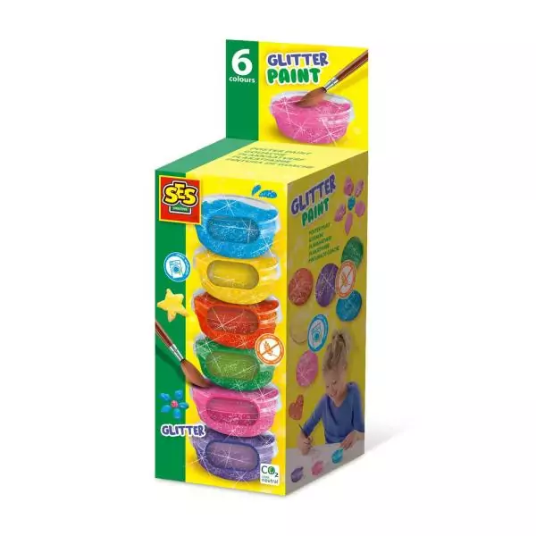 Gouache a paillettes (6x45ml) - SES CREATIVE - Colouring and painting - Activité manuelle - Idée cadeau - Age : 3+
